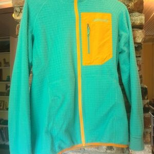 Patagonia Turquoise Jacket with Yellow Accents